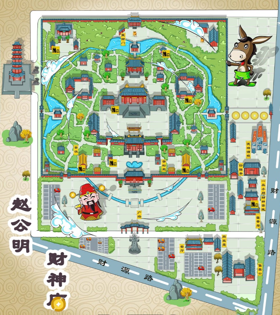 东兰寺庙类手绘地图